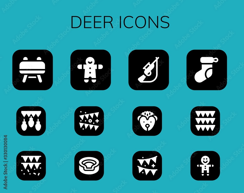 deer icon set deer icon set