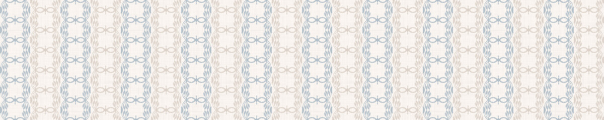 Keuken achterwand Landelijke stijl patronen French blue damask shabby chic stripe linen vector texture border background. Stripedhand drawn banner seamless pattern. Hand drawn wonky interior home decor ribbon. Classic rustic farmhouse style .  © Limolida Studio
