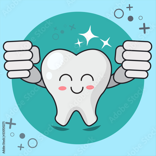 smiling of clean tooth cartoon vector illustration