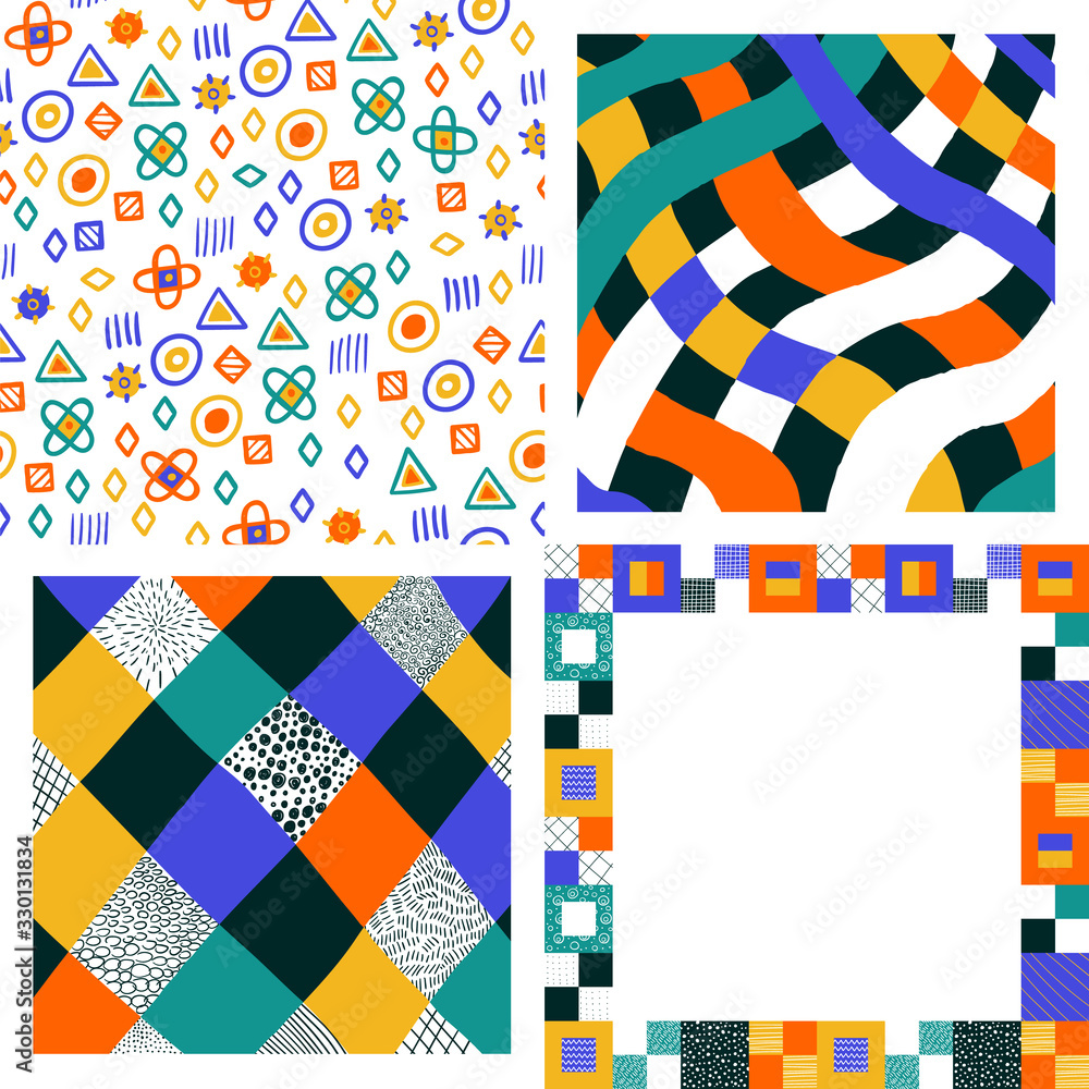 Obraz premium Patchwork square set templates