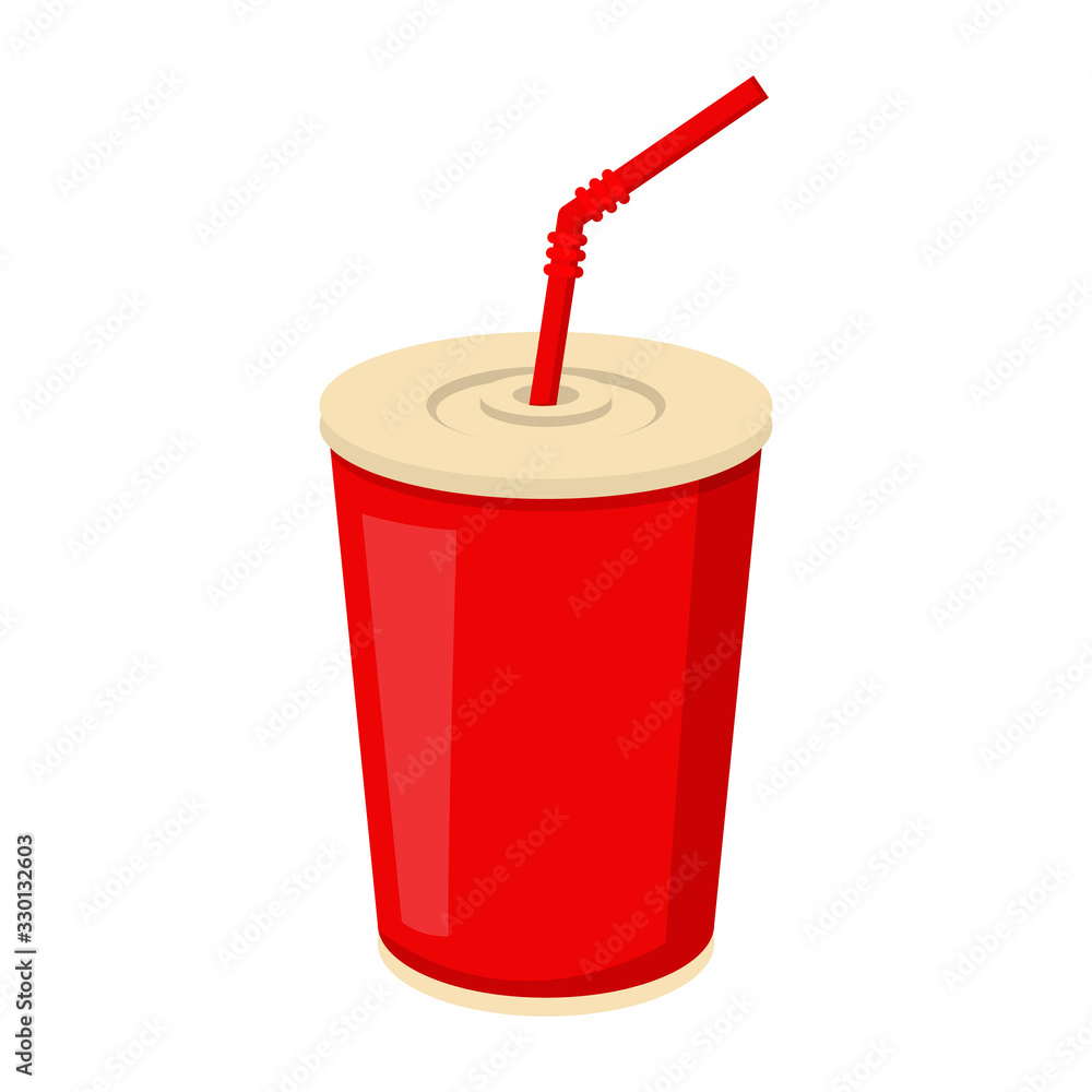 Soda drink in a red plastic cup Soda drink in a red plastic cup