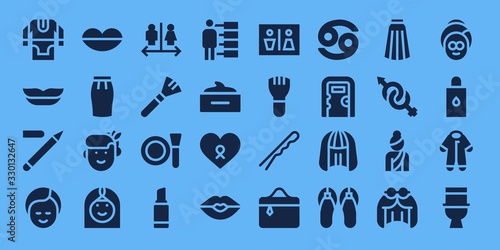 Modern Simple Set of women Vector filled Icons