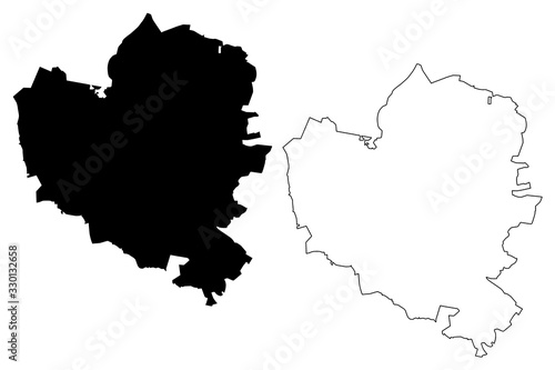 Valokuva Wolfsburg City (Federal Republic of Germany, Lower Saxony) map vector illustrati