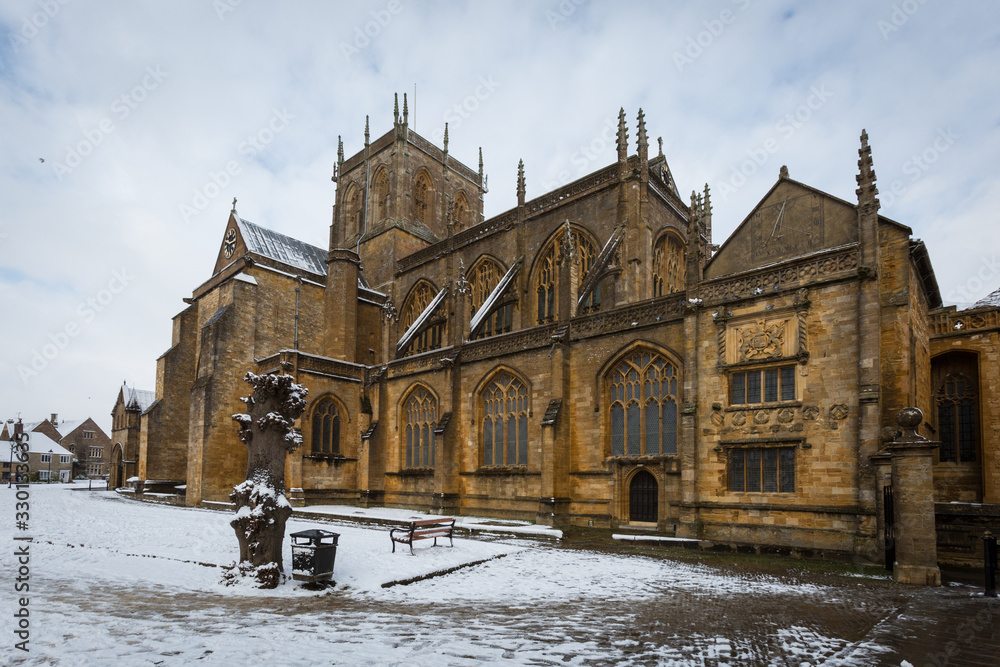 Sherborne Abbey in Winter