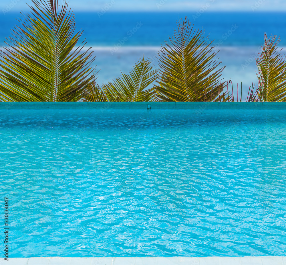 swimming pool with palm trees