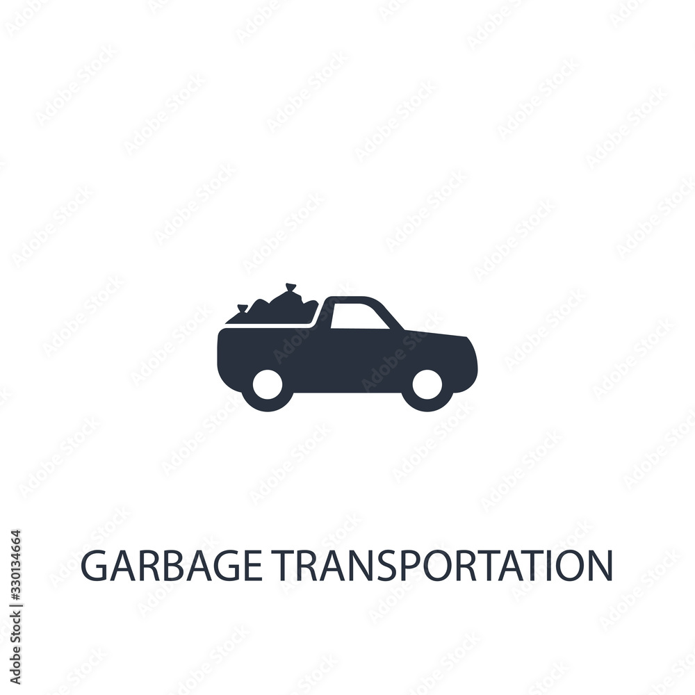 Garbage trasportation icon. Simple ecology element illustration.