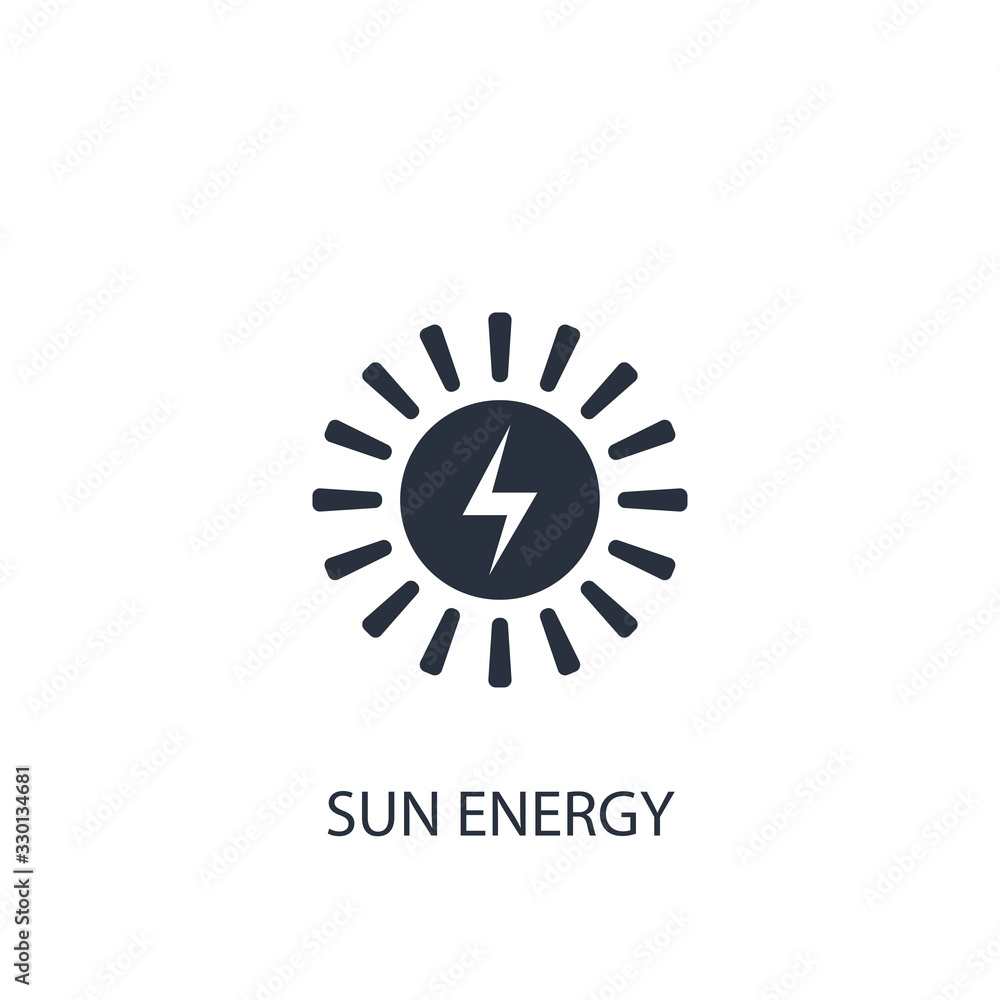 Sun energy icon. Simple ecology element illustration. Sun energy icon. Simple ecology element illustration.