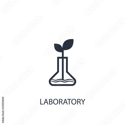 Plant in flask icon. Simple ecology element illustration.