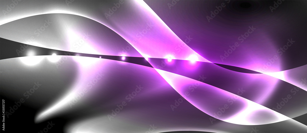 Abstract background. Shiny design neon waves with light effects, techno trendy design. Vector Illustration For Wallpaper, Banner, Background, Card, Book Illustration, landing page Abstract background. Shiny design neon waves with light effects, techno trendy design. Vector Illustration For Wallpaper, Banner, Background, Card, Book Illustration, landing page