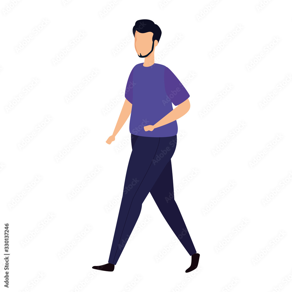 young man walking avatar character vector illustration design young man walking avatar character vector illustration design