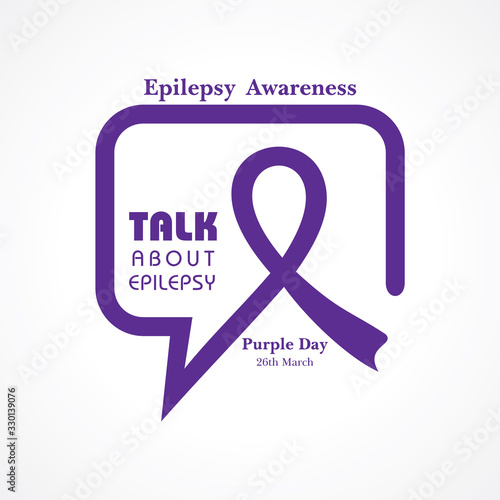 World epilepsy day (Purple day) - Epilepsy Awareness-26 march. Purple ribbon.