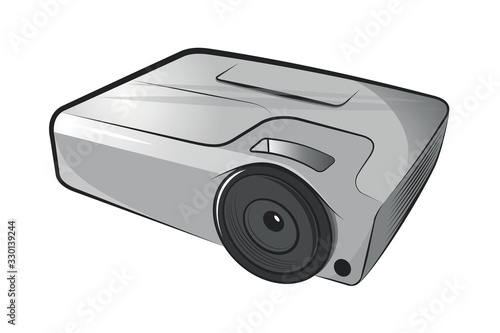 LCD projector.Vector cartoon illustration isolated on white background.