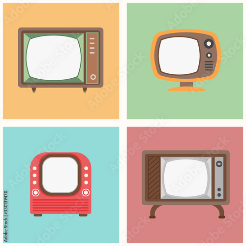 Vector retro television seamless pattern