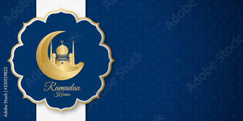 Creative luxury ramadan background or eid mubarak greeting card cover design template