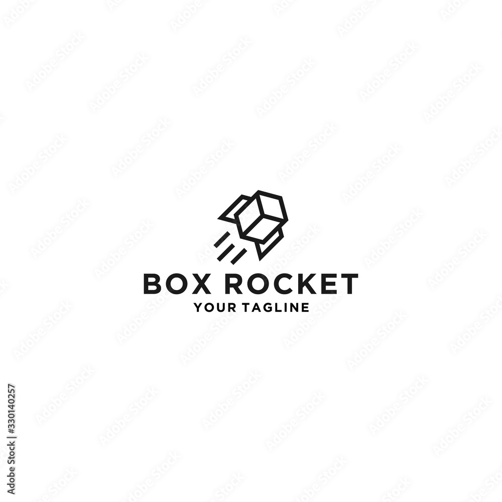 Fototapeta premium Creative Rocket Box Logo Template Design Vector