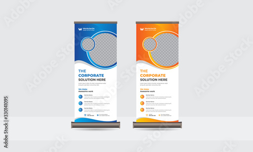 Business Roll Up Banner Set, Use Corporate Business, Agency, Travel, Gym, Fashion