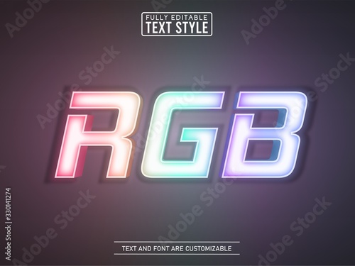Rainbow Gaming RGB Neon Glowing Light Text Effect