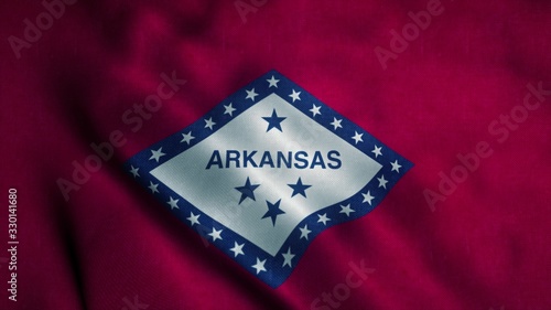 Photography Arkansas flag waving in the wind
