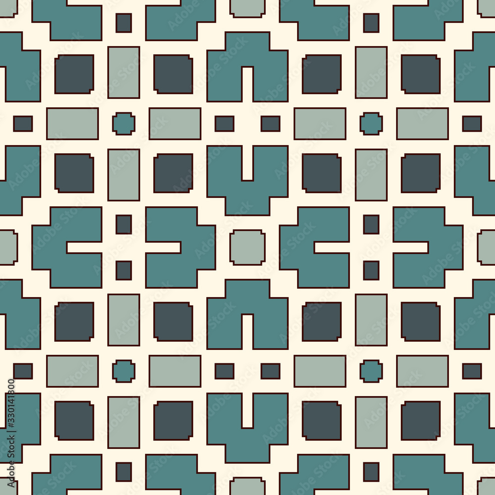 Blue seamless pattern with repeated geometric forms. Ornamental abstract background. Ethnic and tribal motifs. Blue seamless pattern with repeated geometric forms. Ornamental abstract background. Ethnic and tribal motifs.