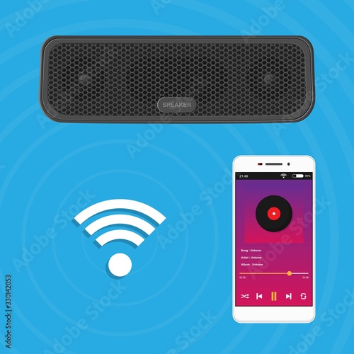 Portable Wireless Speaker Connect with Smartphone to Play the Music