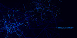 Abstract polygonal background with connecting dots and lines.Molecular structure with particles.  Vector technology background.Global network connection. 