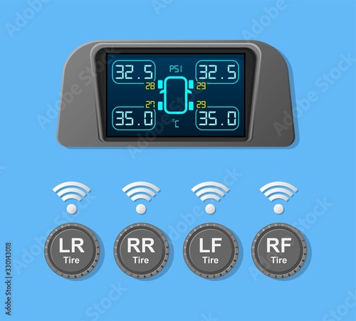 Wireless Car Digital Pressure Tyre Gauge Monitoring TPMS system