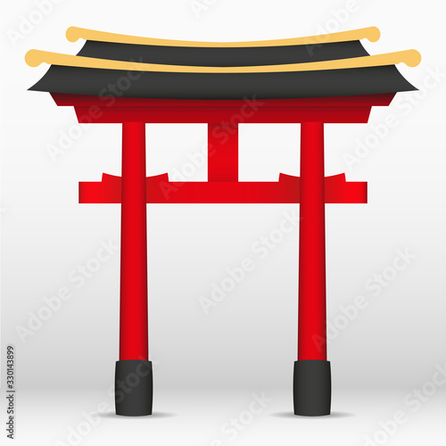 The entrance with roof in Chinese style which decorate with hanging lanterns.