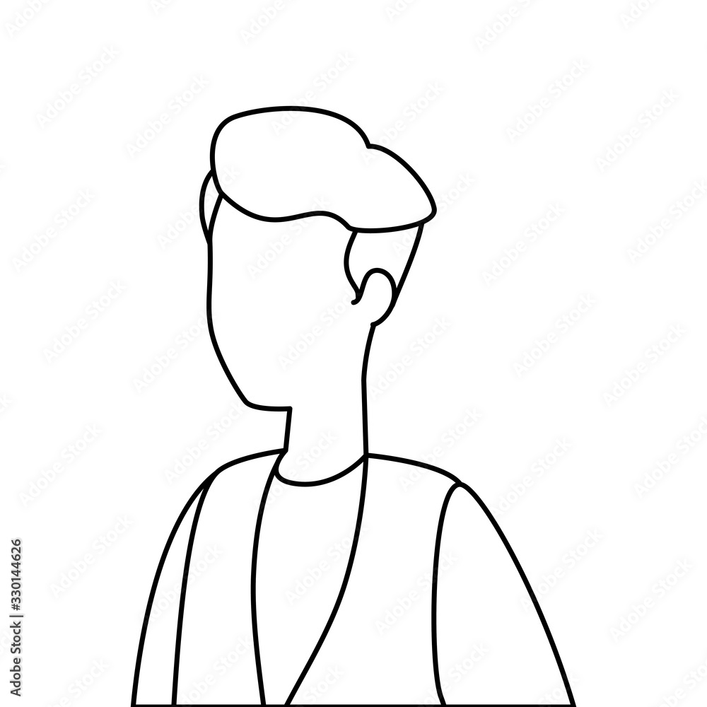 young man avatar character icon vector illustration design