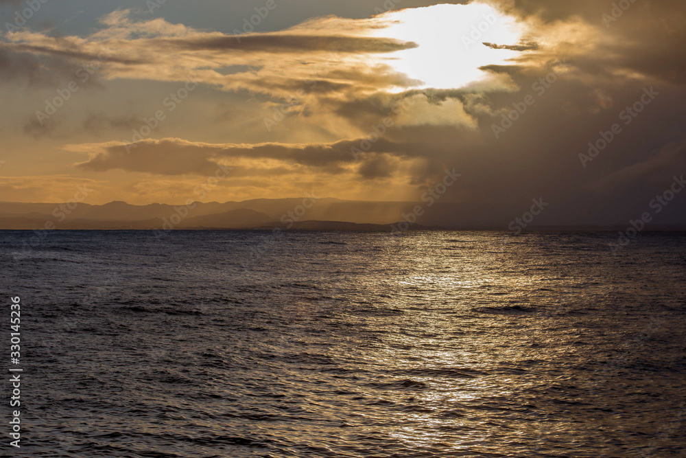 sunset over the sea Iceland