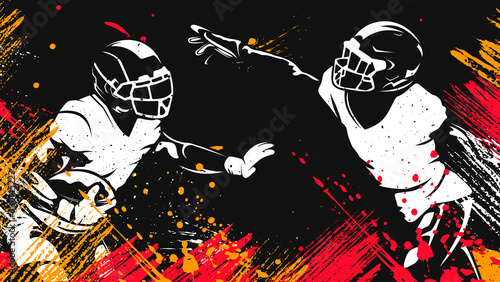 American football player. Quarterback isolated on white. Superl sport theme vector illustration.