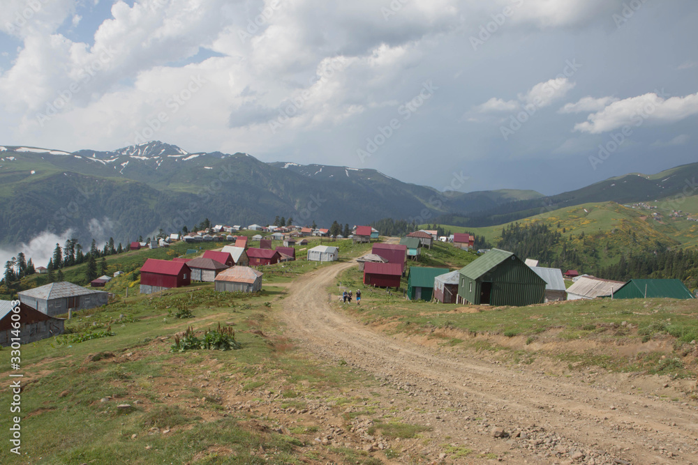 Gomi mountain touristic village. Beautiful scene mountain, village in Guria province Gomi mountain touristic village. Beautiful scene mountain, village in Guria province