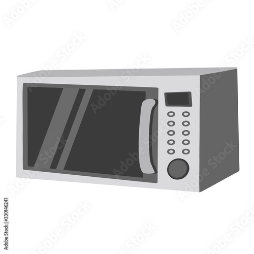 Microwave oven cartoon vector illustration, isolated on white background. Electrical engineering for Kitchen.