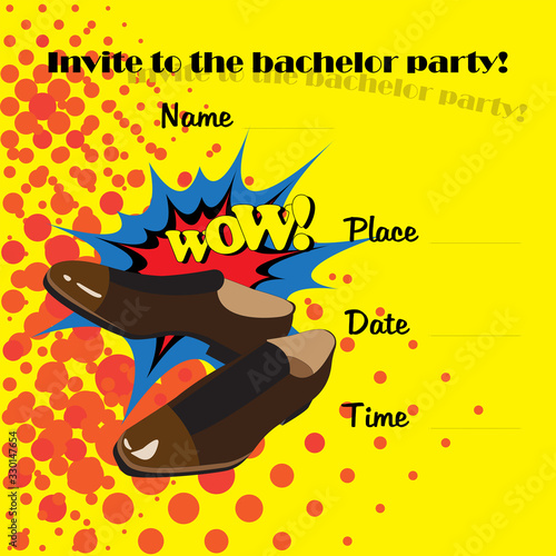 An invitation to a bachelor party in the style of comics [преобразованный]