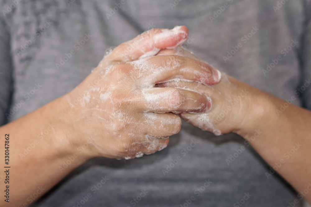Soap hand washing for virus infection protection Soap hand washing for virus infection protection