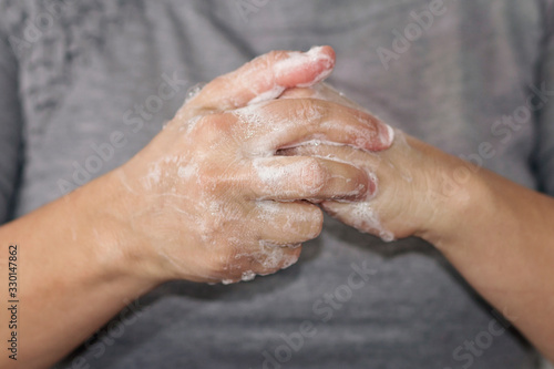 Soap hand washing for virus infection protection