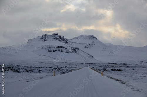 winter mountain landscape Iceland