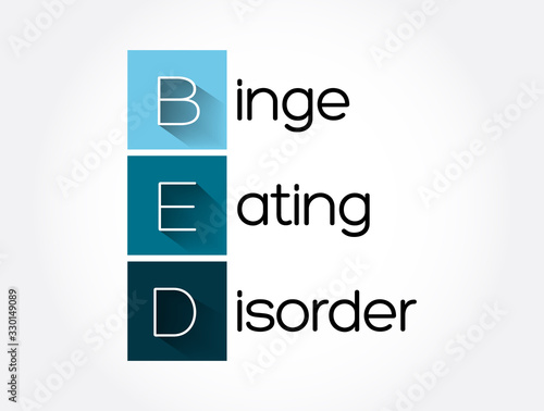 BED - Binge Eating Disorder acronym, health concept background