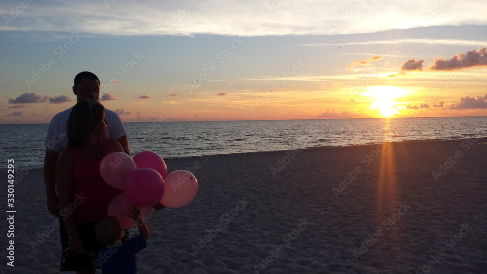Sunset and Balloons