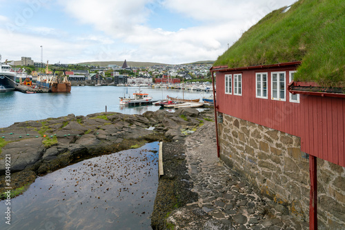 Parliament buildings in Tinganes in Torshavn, Faroe Islands.