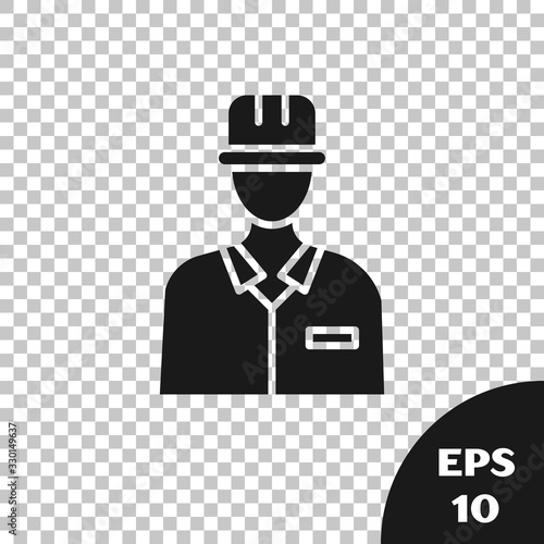 Black Oilman icon isolated on transparent background. Vector Illustration