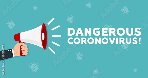 Stop 2019-nCoV or dangerous coronovirus. Vector illustration in cartoon style