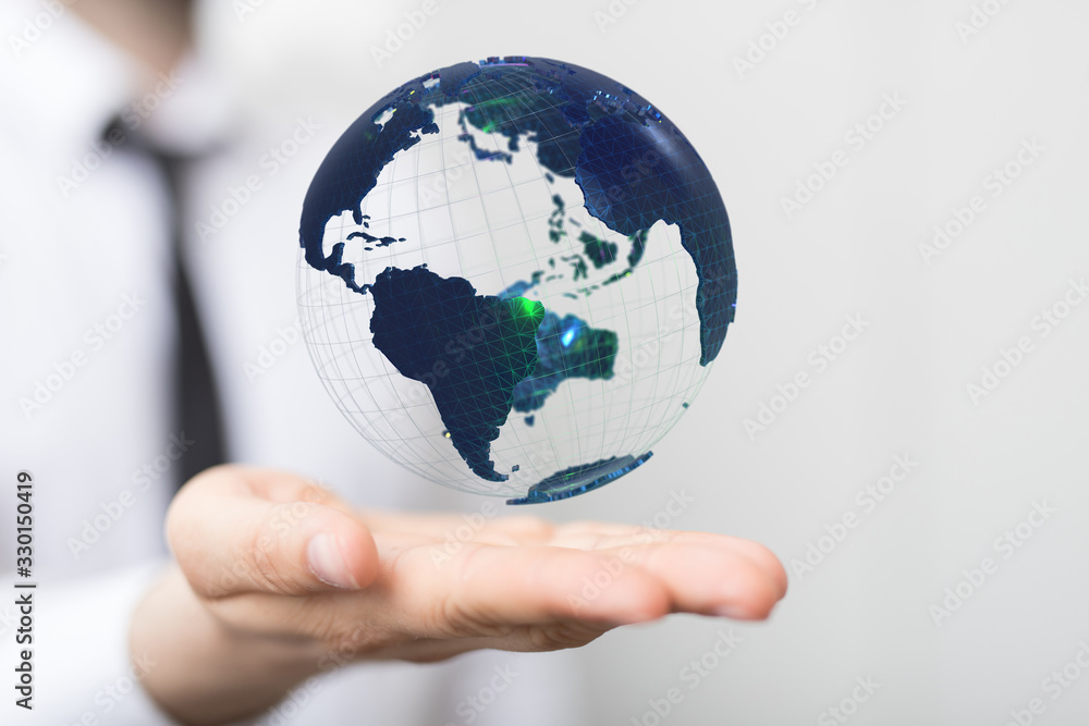Holding Business World connection digital. Holding Business World connection digital.
