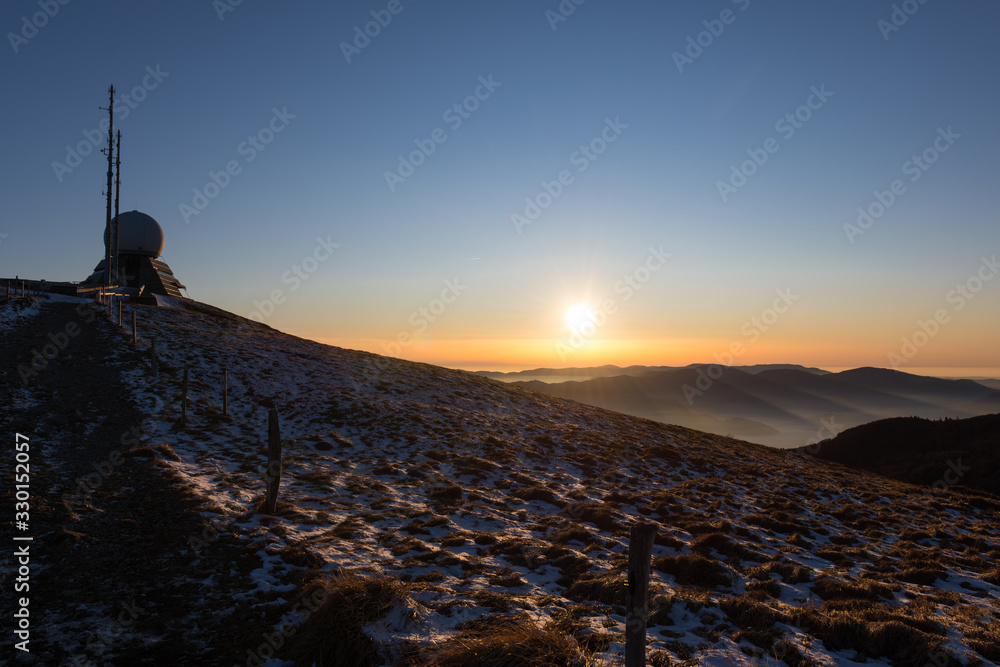 Winter sunset at the summit 