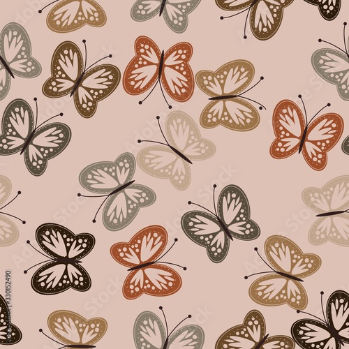 seamless background with butterflies 