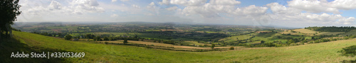 panoramic landscape of hill over land