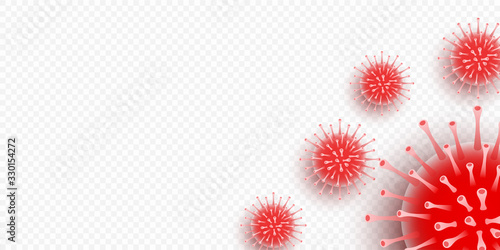 Coronavirus. Virus. COVID-2019. Outbreak coronavirus. Pandemic, medical, healthcare, infectious, virology, epidemiology concept. Corona virus 2019-nCoV. 3D background. Vector illustration.