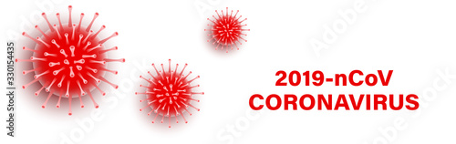 Coronavirus. Virus. COVID-2019. Outbreak coronavirus. Pandemic, medical, healthcare, infectious, virology, epidemiology concept. Corona virus 2019-nCoV. 3D background. Vector illustration.