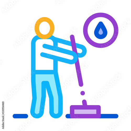 Human Washing Icon Vector. Outline Human Washing Sign. Isolated Contour Symbol Illustration