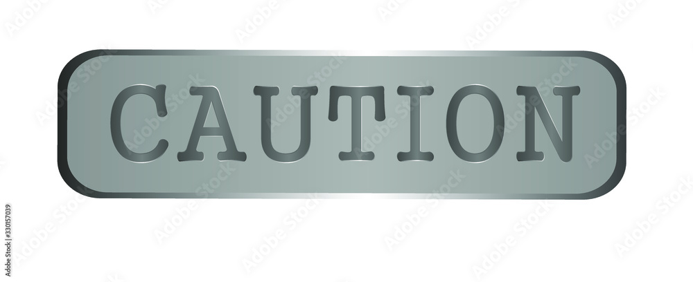  caution sign on white background