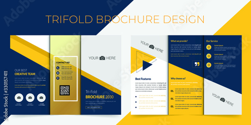 Modern vector tri fold brochure design template